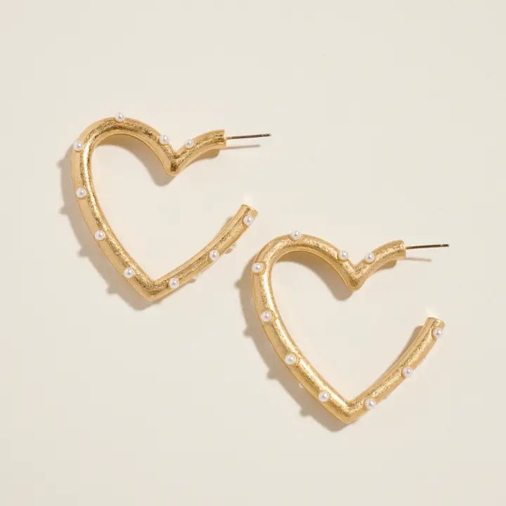 Pearl Heart Hoops