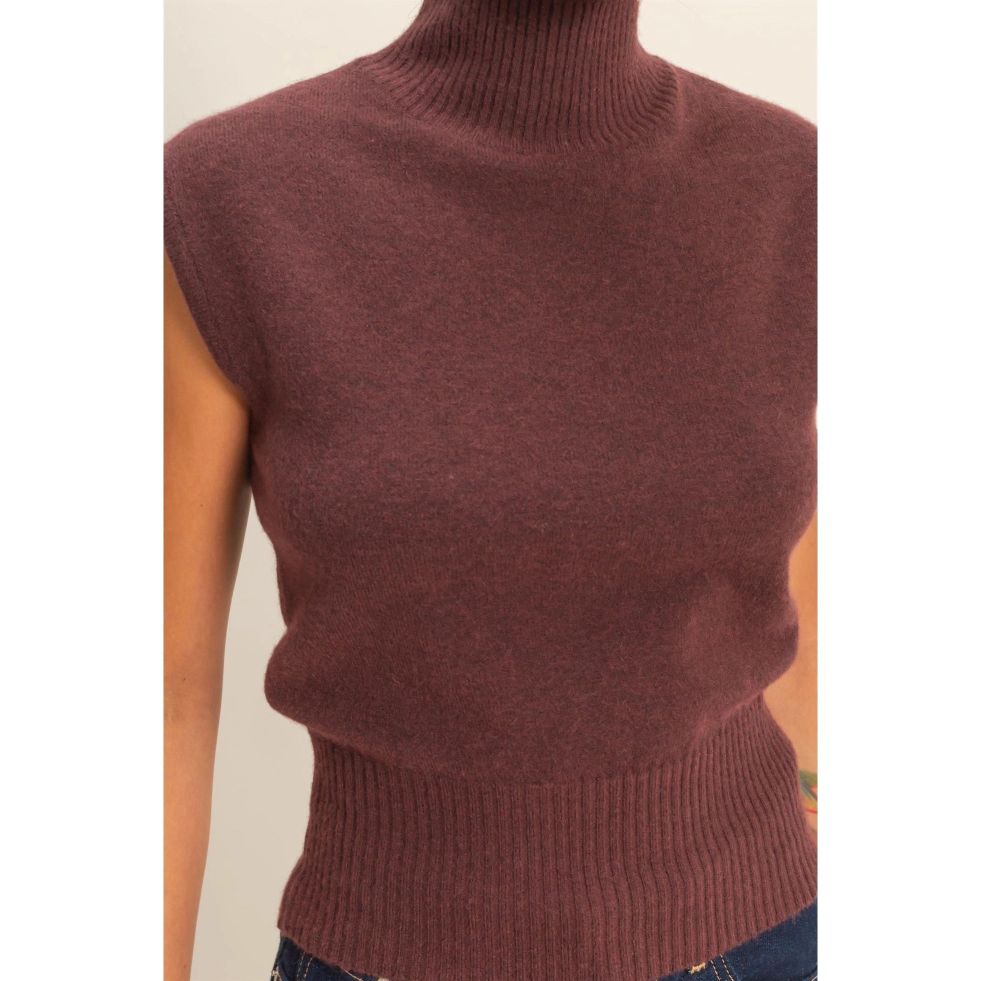 Arden Sweater Tank - Cherry Mocha