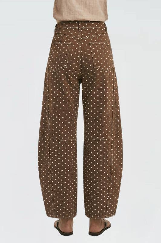 The Dot Detail Barrel Jeans