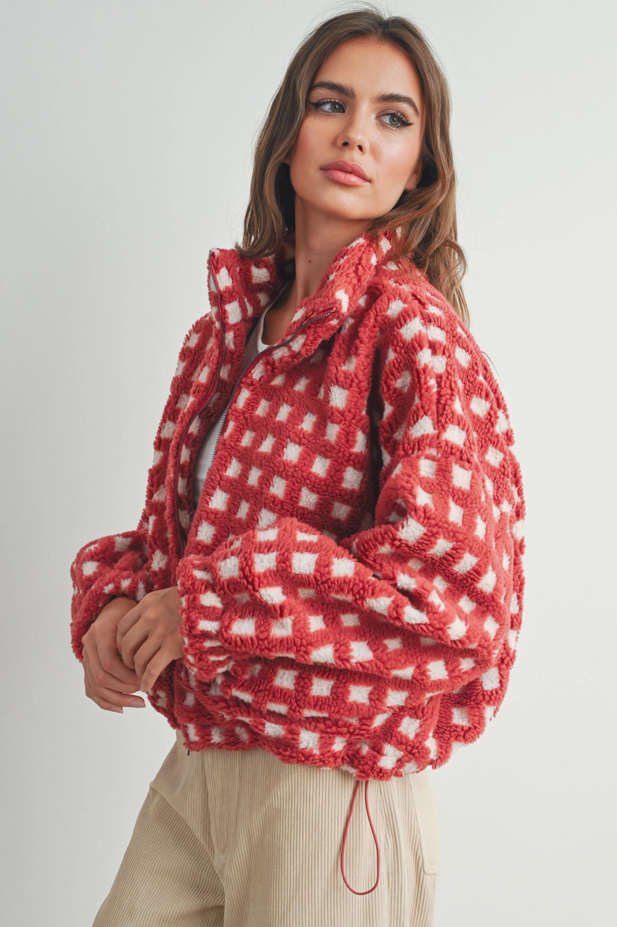 Checker Puff Fleece