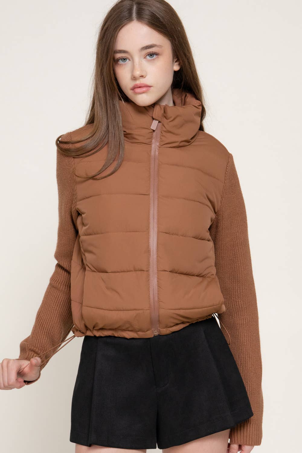 Autumn Puff Sweater Sleeve Zip