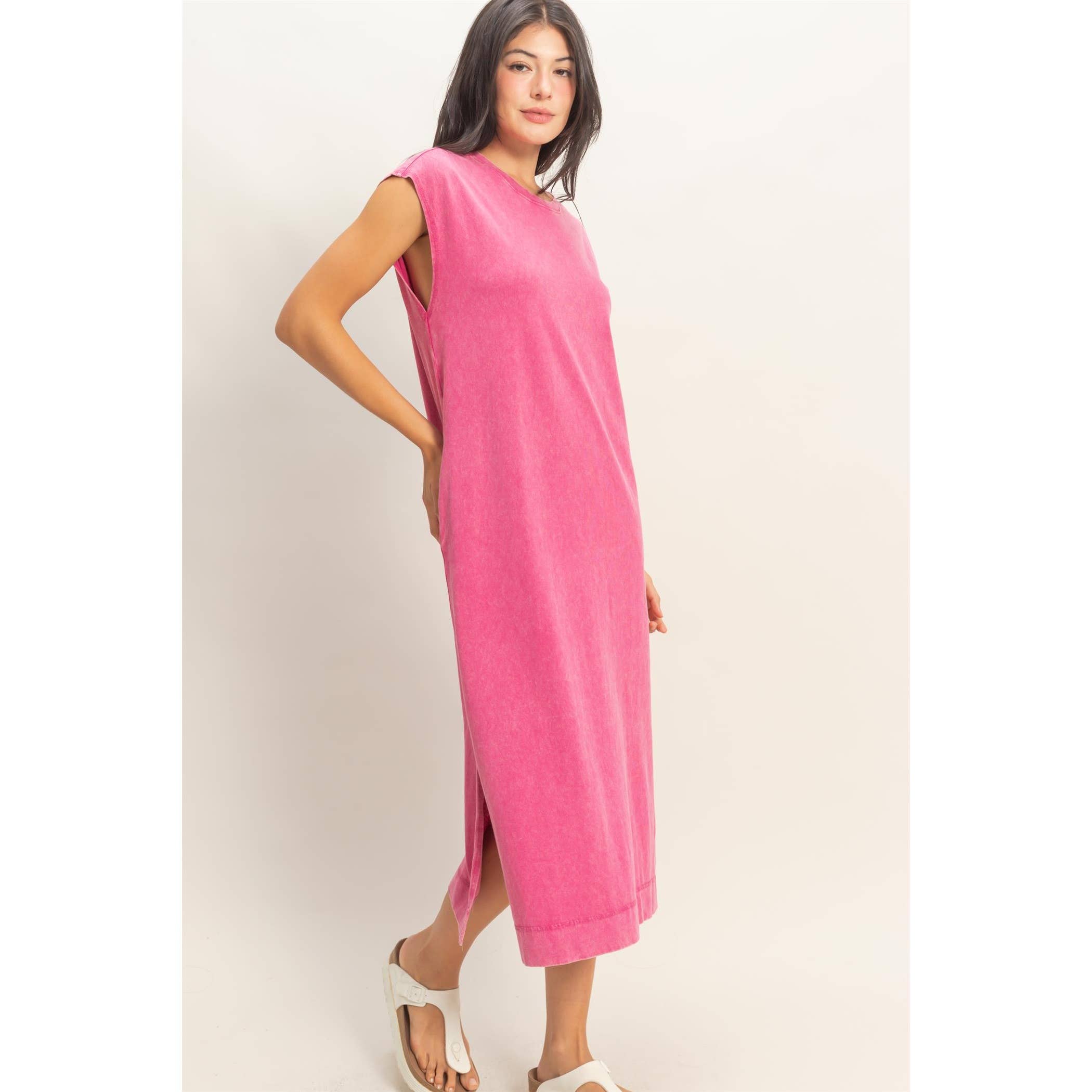 Soft Escape Midi Dress - Pink