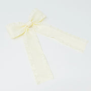 Cream Satin Hair Bow Clip