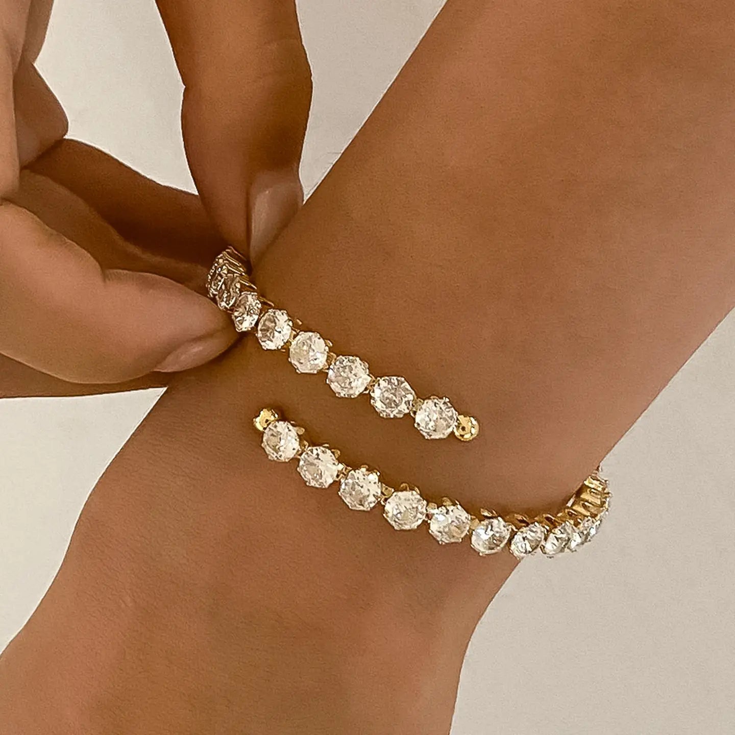 CZ Wrap Cuff Bracelet 18KGF