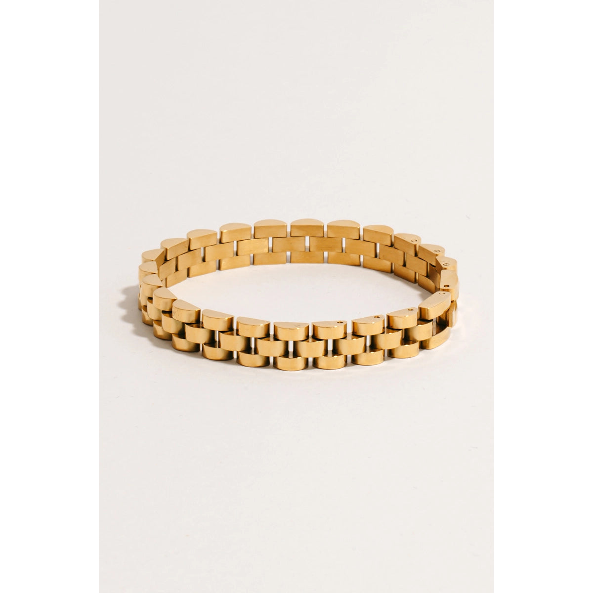 Time Out Rounded Gold Watch Bracelet