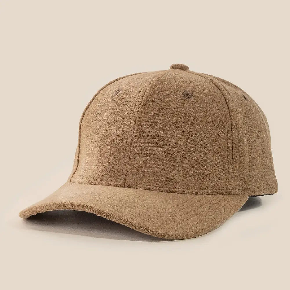 Beige Suede Baseball Cap