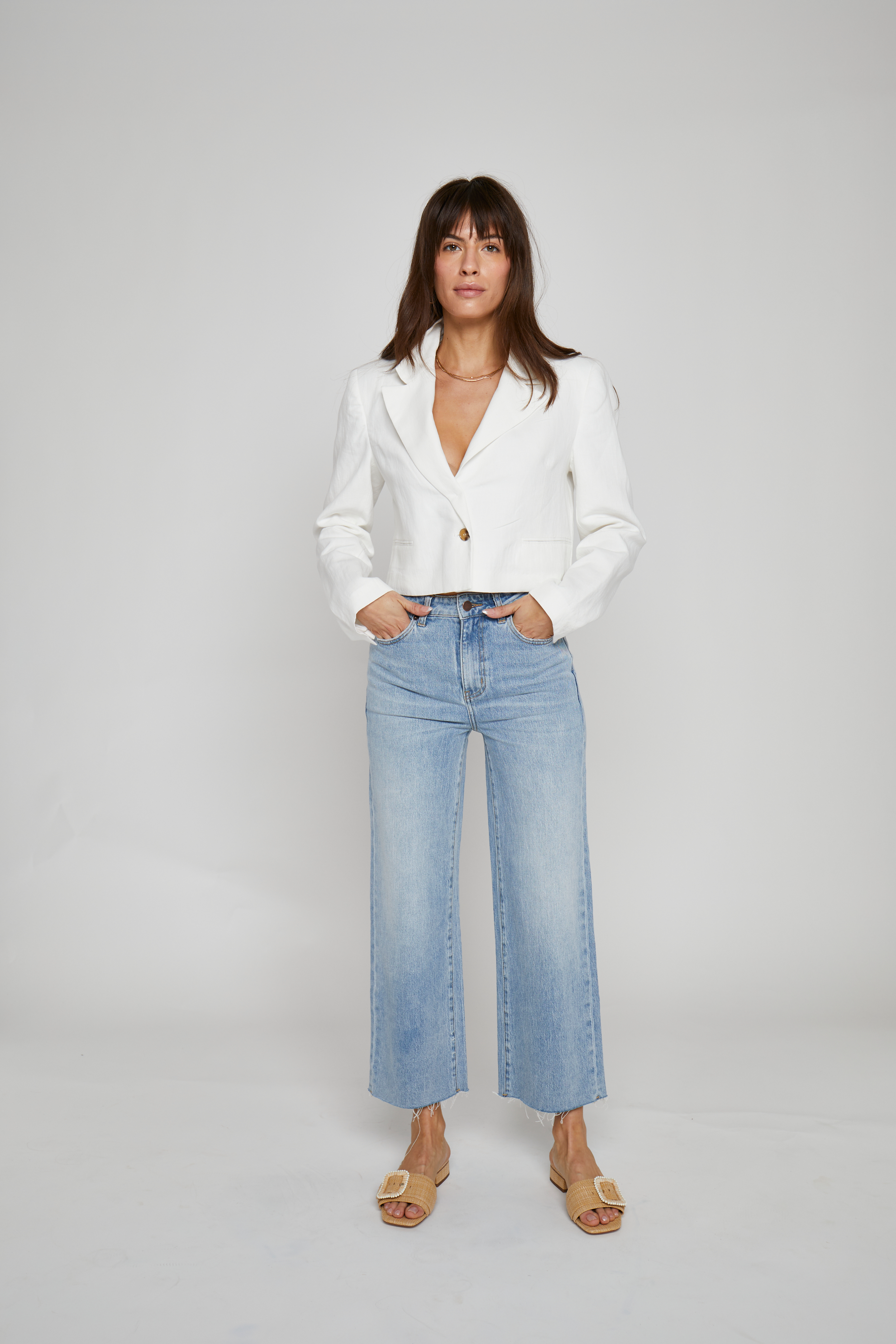 Skyline Raw Hem Crop Jeans