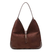 Chocolate Brown Suede Hobo Bag