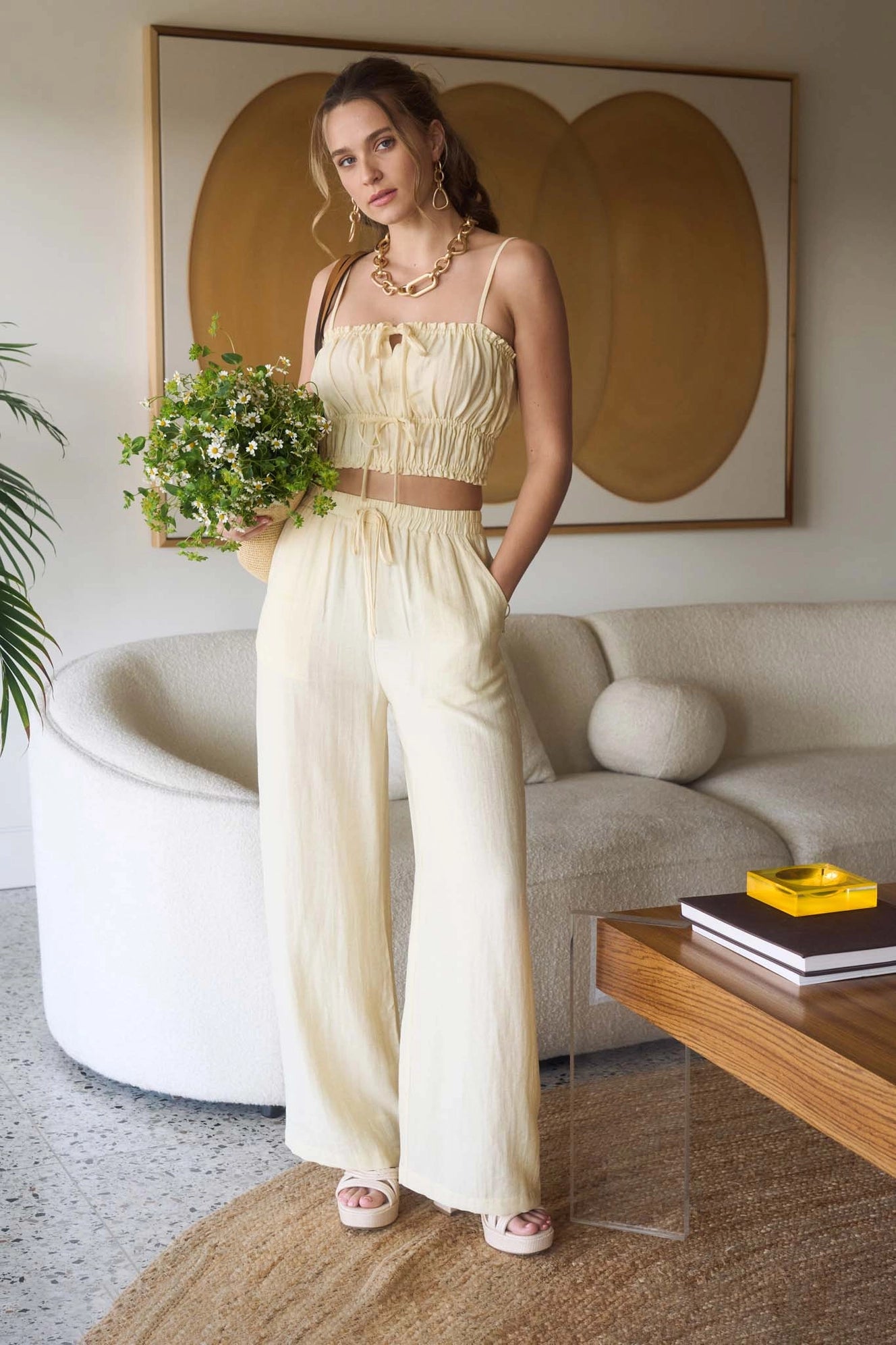 Butter Yellow Linen Pant