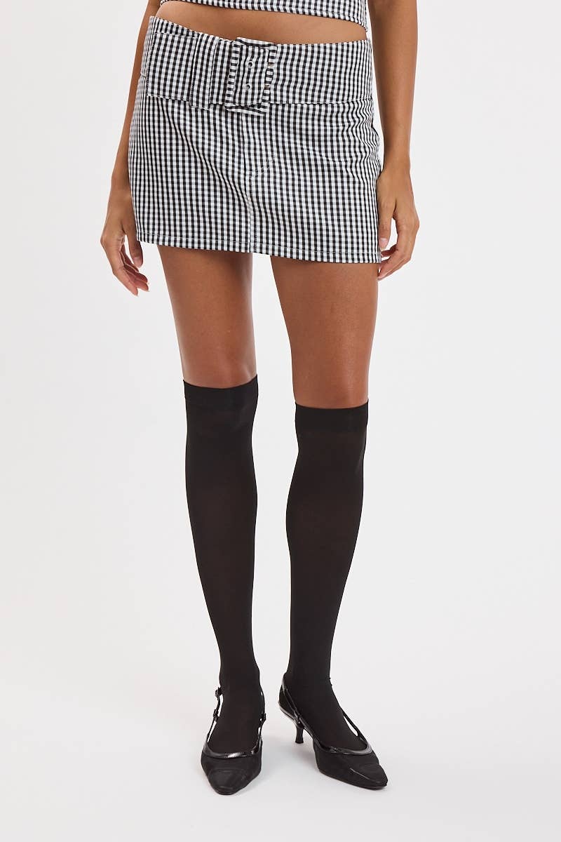 Blair Navy Gingham Mini Skort