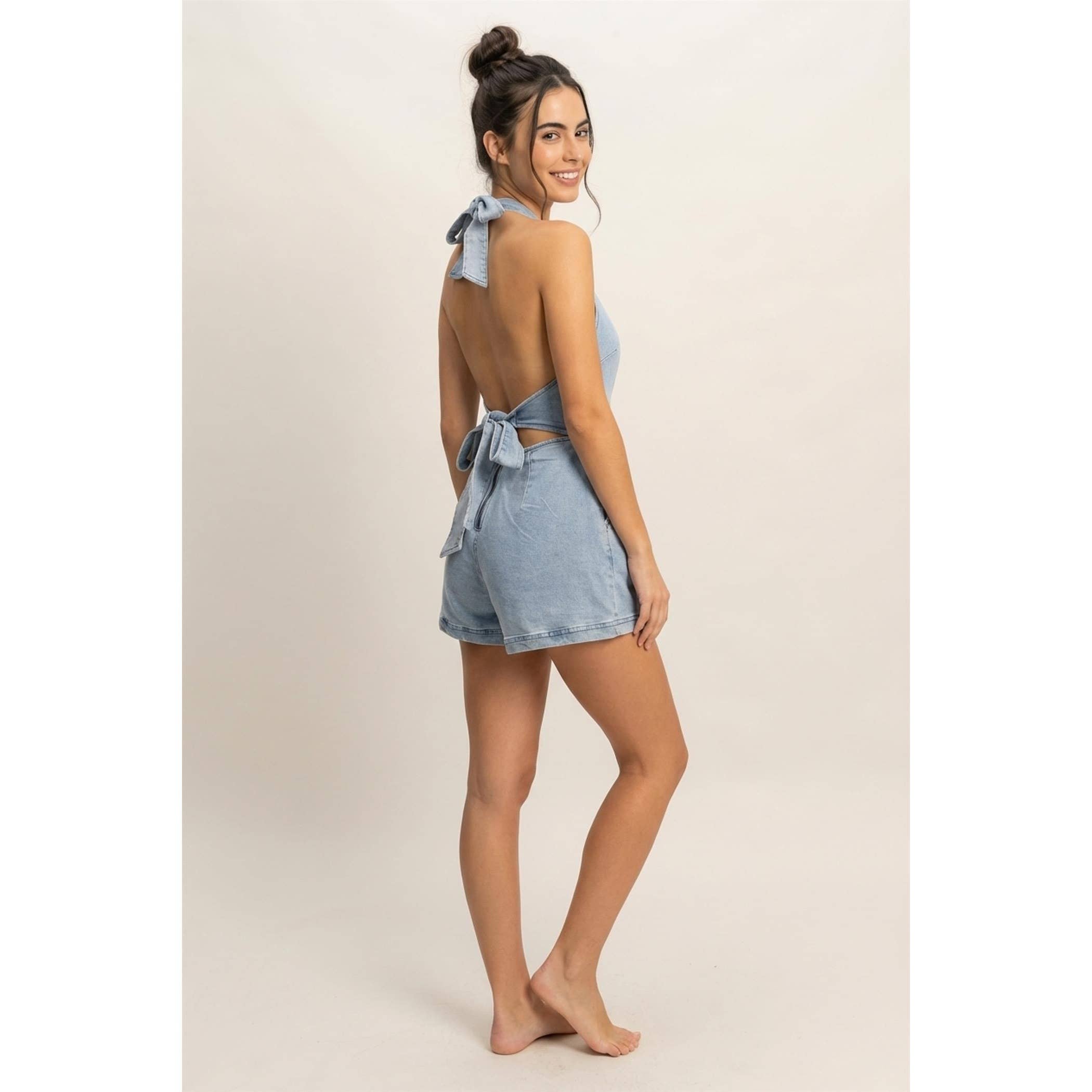 Harper Denim Romper