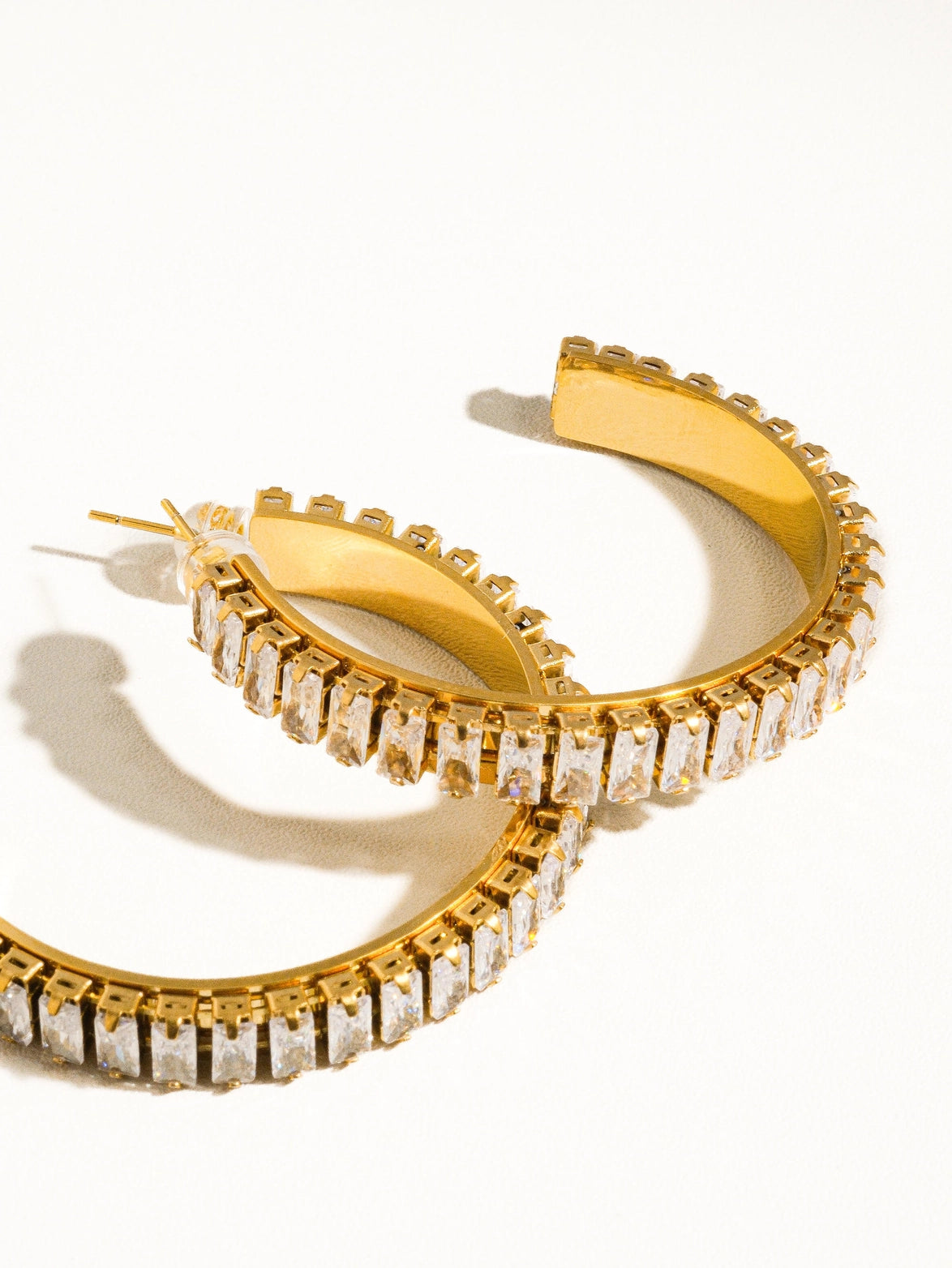 Celeste Rhinestone C-Hoop Earrings