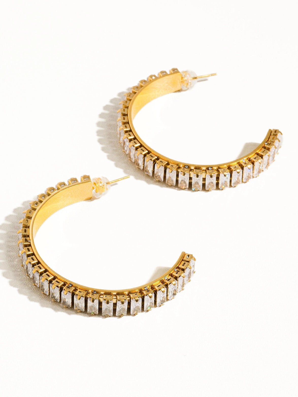 Celeste Rhinestone C-Hoop Earrings