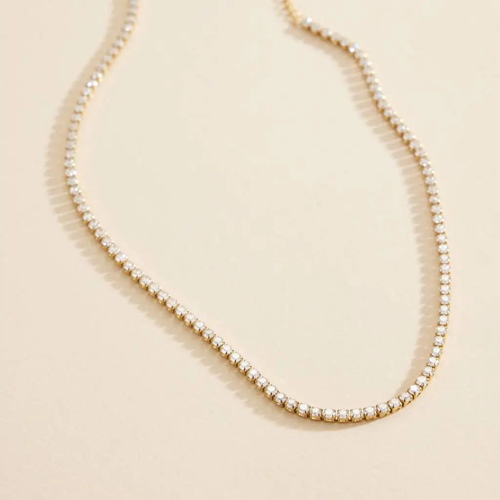 Radiant Edge Rhinestone Necklace