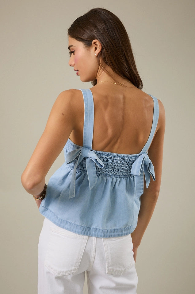Sienna Denim Tie-Back Top