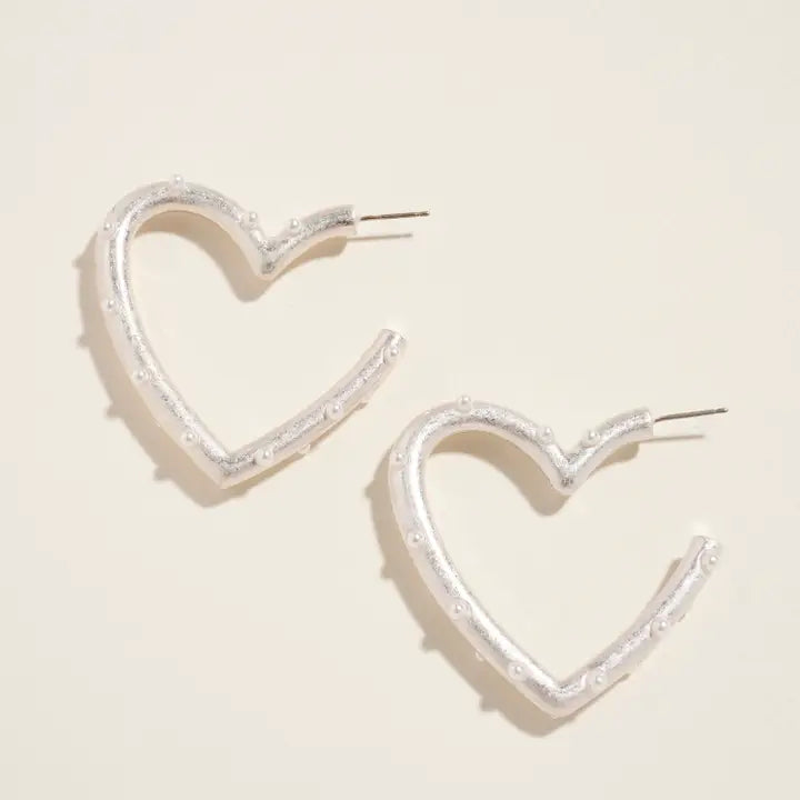 Pearl Heart Hoops