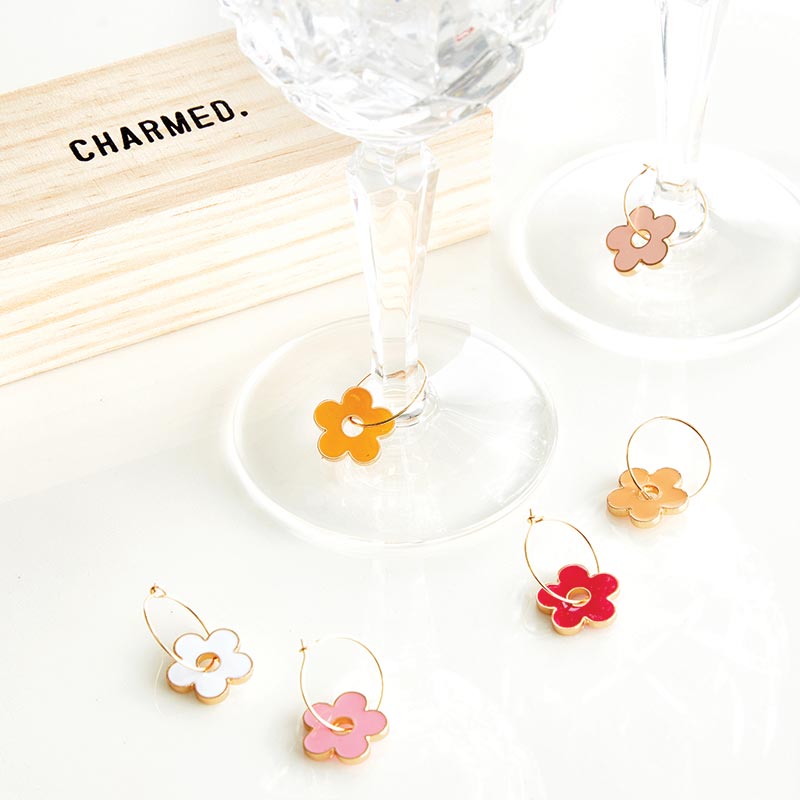 Floral Wine Charms