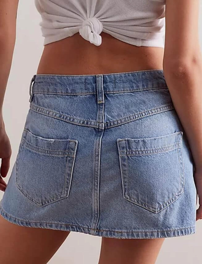 Asymmetrical Denim Skort