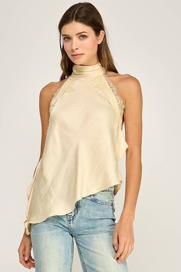 Marigold Lace Halter Top