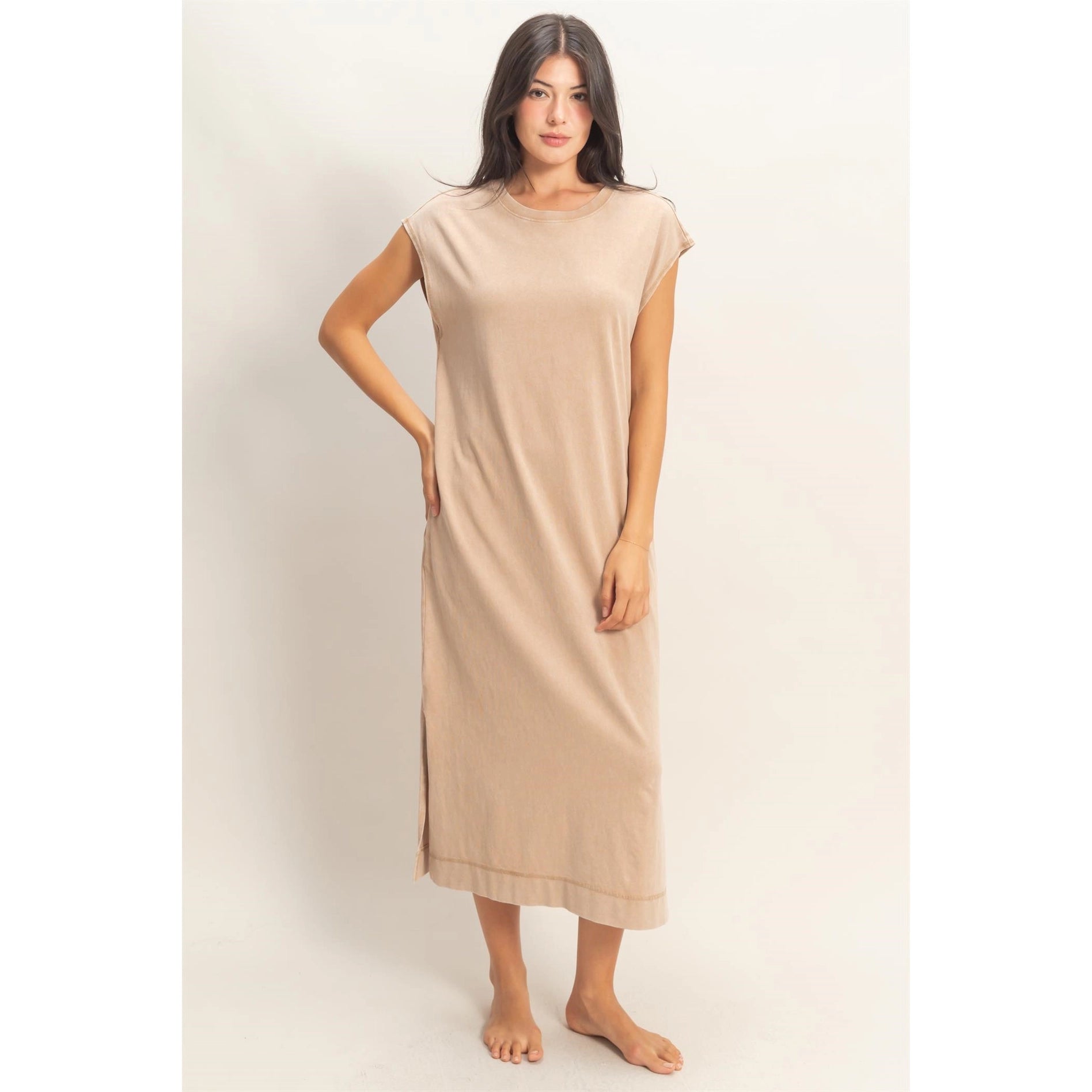 Soft Escape Midi Dress - Taupe