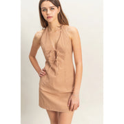 The Gold Mini – Gingham Halter Dress