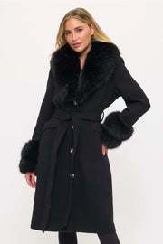 Kensington Faux Fur Collar Maxi Coat