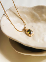 Emerald Square Pendant Necklace