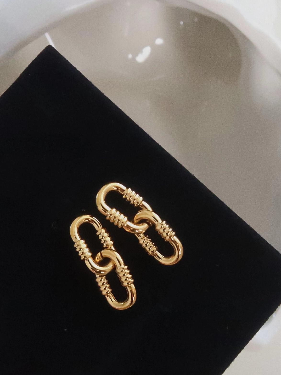 Gilded Link 18K Drop Earrings