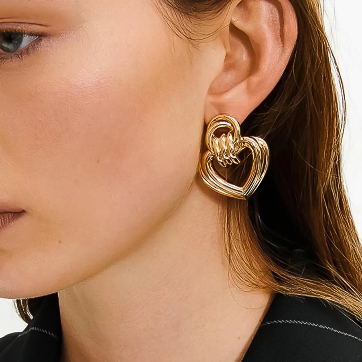 Amara Interlock Heart Hoop Earrings