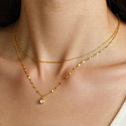 CZ Stacked Gold Plated Necklace