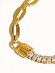 Nova Lock Rhinestone Chain Bracelet