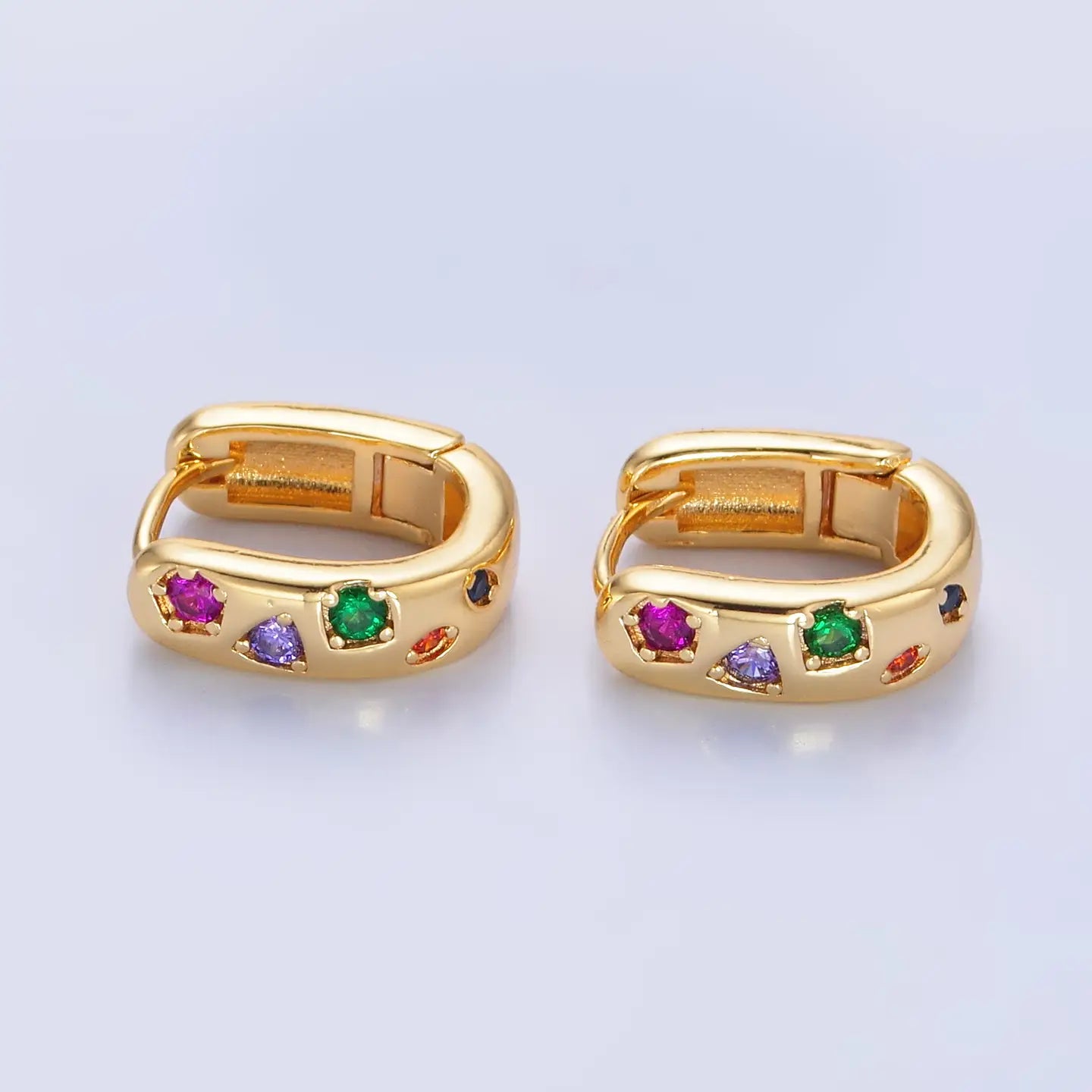 Prism Glow Huggie Hoops