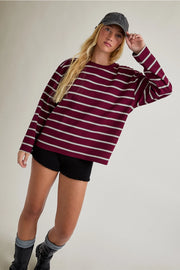 Maroon Muse Stripe Top