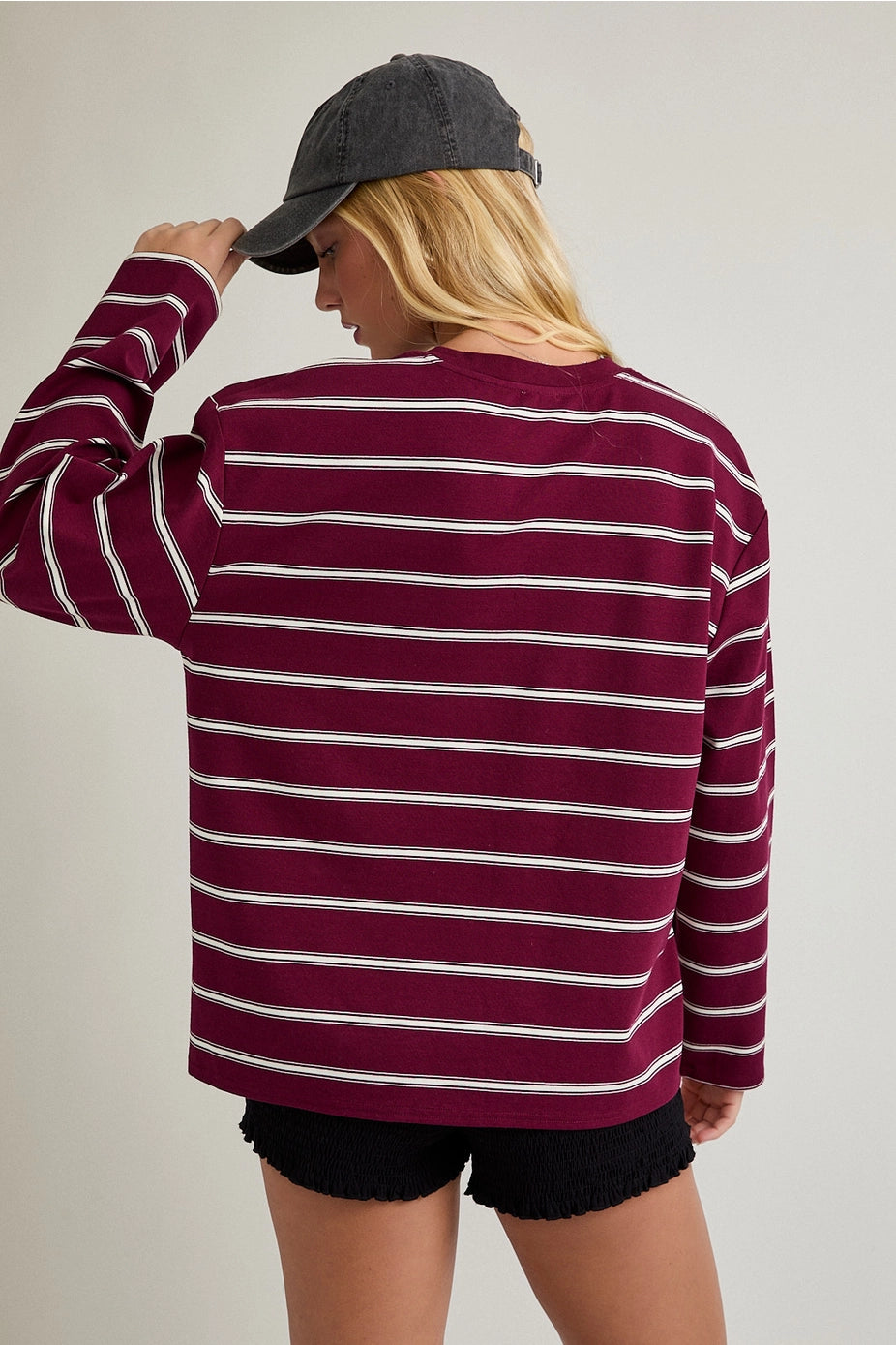 Maroon Muse Stripe Top