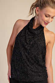 Midnight Beaded Halter Top