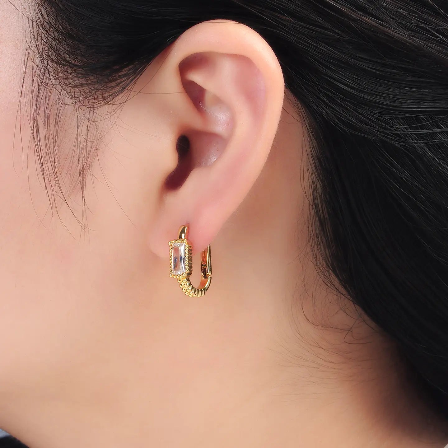 Baguette Luxe Huggie Hoops
