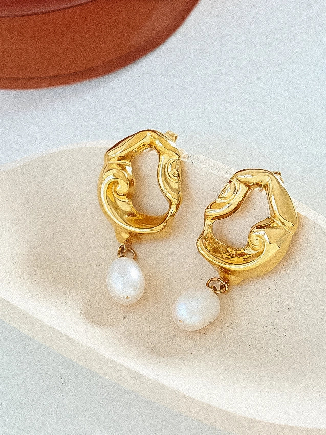 Solé Pearl Melt Hoop Earrings