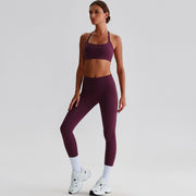 Elevate Halter Sports Bra - Plum