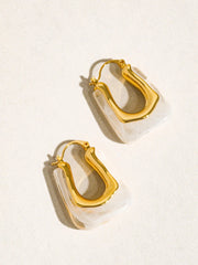 Pearl Swirl Square Hoops