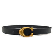 Retro U-Buckle Statement Belt - Black