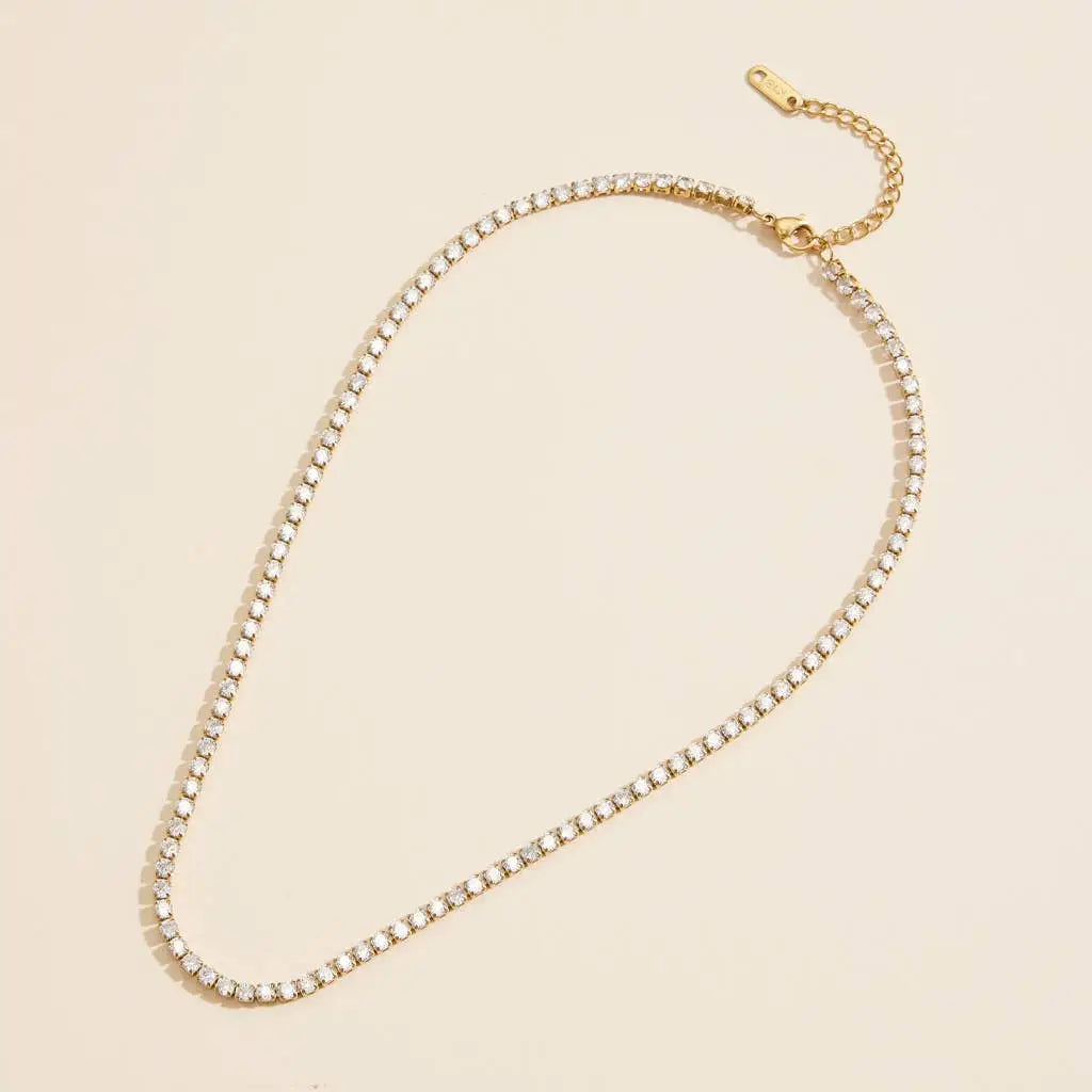 Radiant Edge Rhinestone Necklace