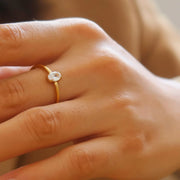 Elise CZ Gold Dipped Thin Ring