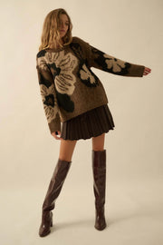 Autumn Ember Pleated Knit Mini Skirt