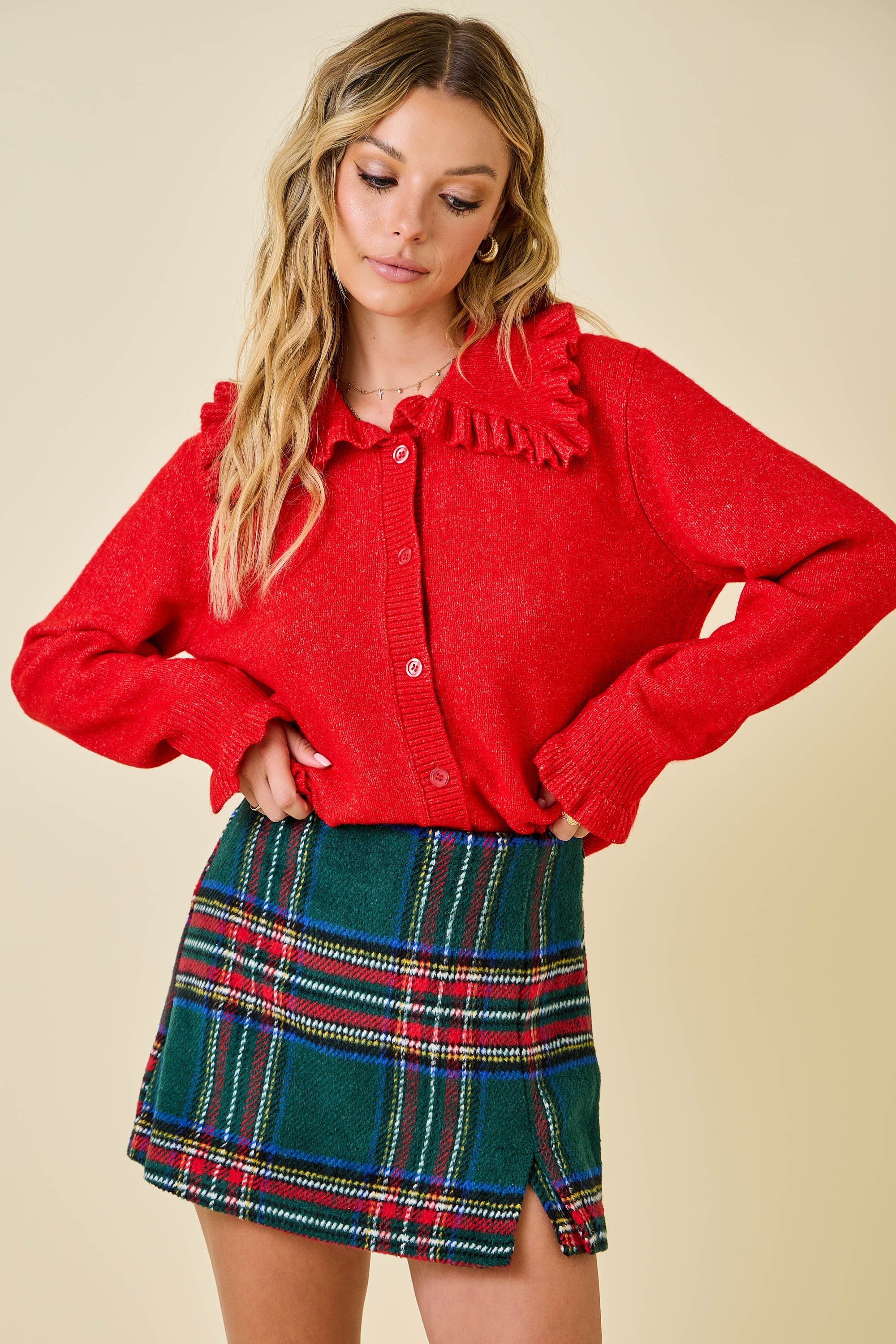 Tartan Tidings Mini Skort - Green