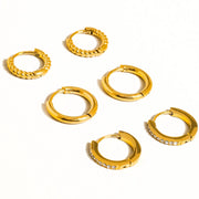 Trio Luxe Gold-Plated Hoop Set