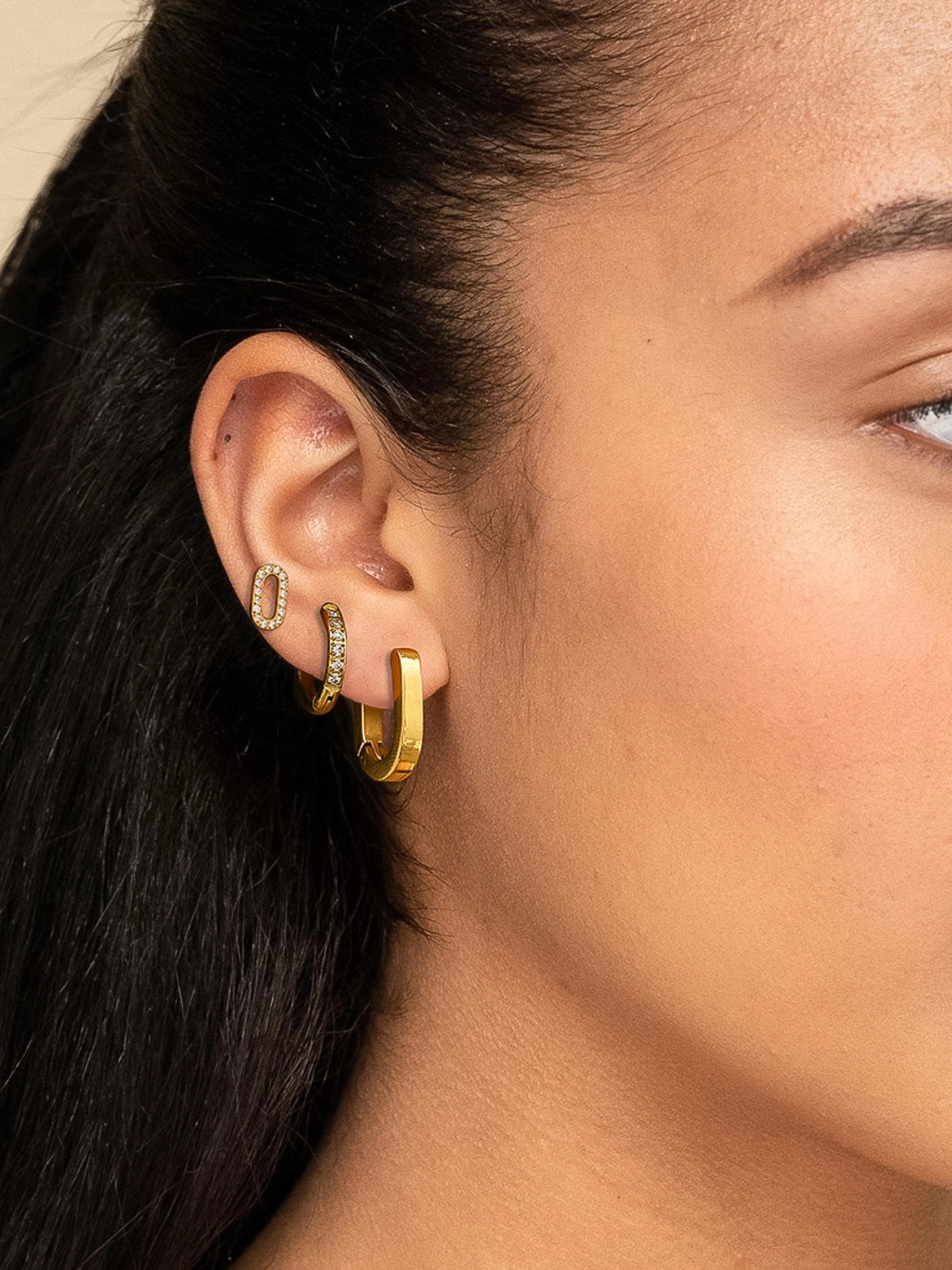 Ava Trio 18K Gold Plated Earring Set