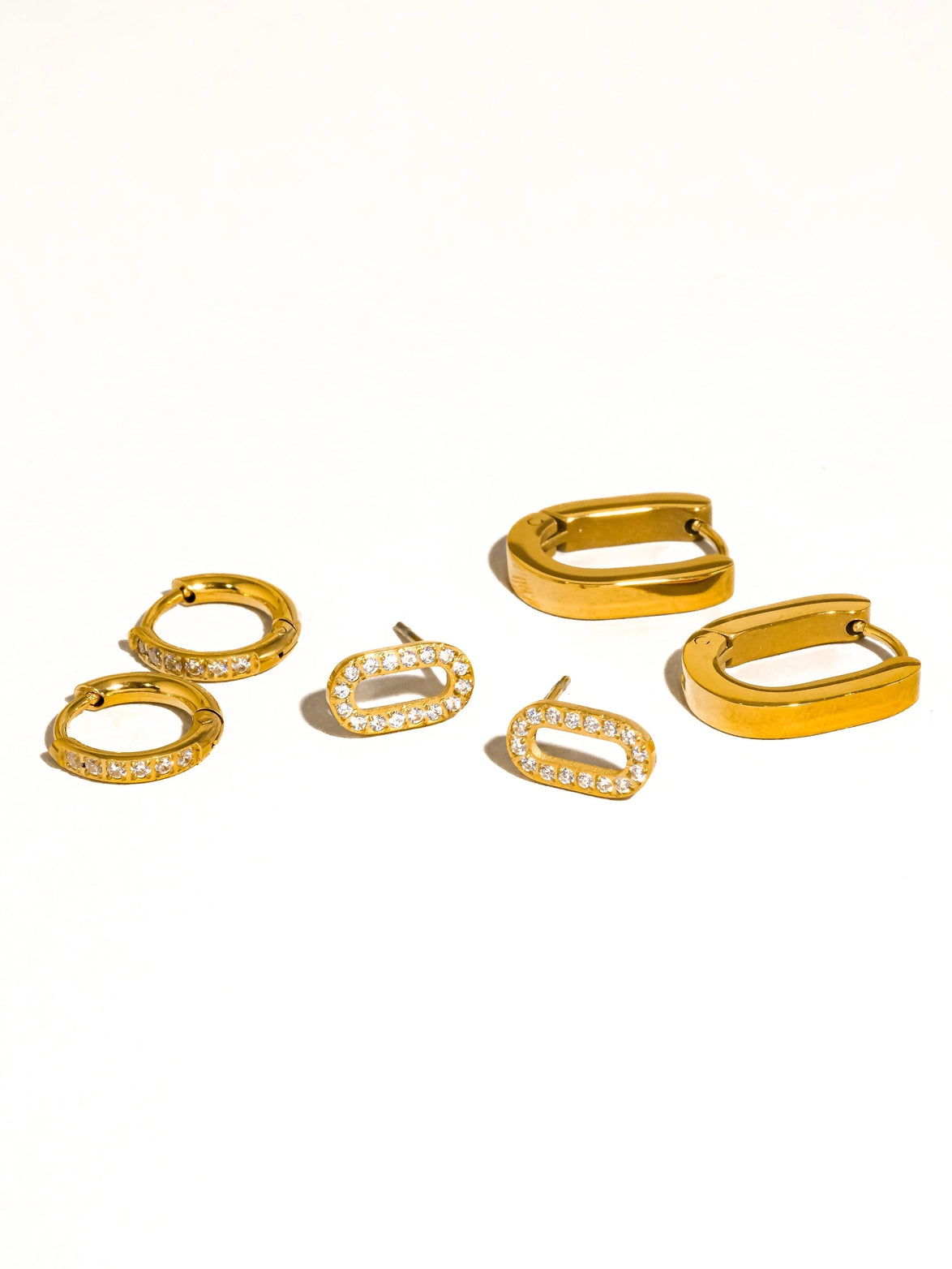 Ava Trio 18K Gold Plated Earring Set