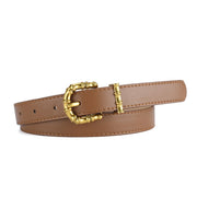 Vintage Luxe Gold Buckle Belt - Camel