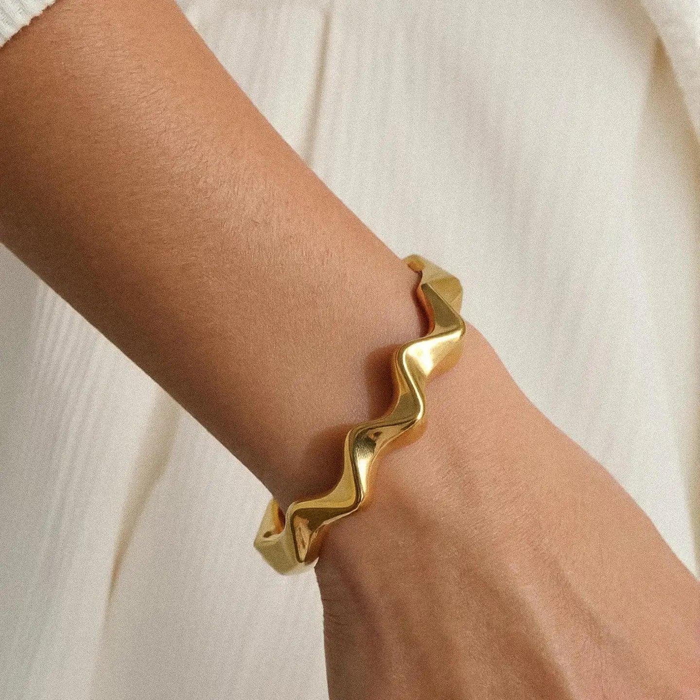 Aurora Wave 18K Plated Cuff Bracelet