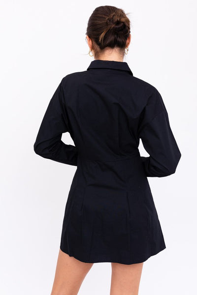 SHIRT DRESS: BLACK